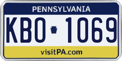 PA license plate KBO1069