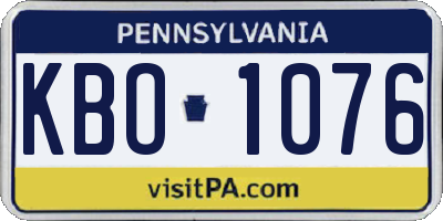 PA license plate KBO1076