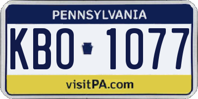 PA license plate KBO1077