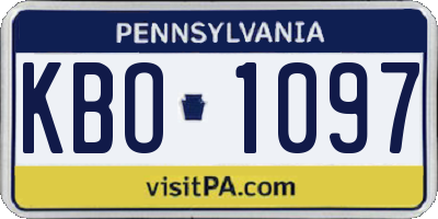 PA license plate KBO1097