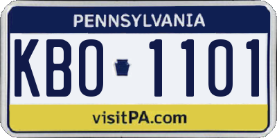 PA license plate KBO1101