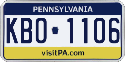 PA license plate KBO1106