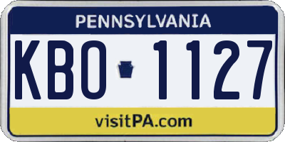 PA license plate KBO1127