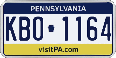 PA license plate KBO1164