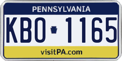 PA license plate KBO1165