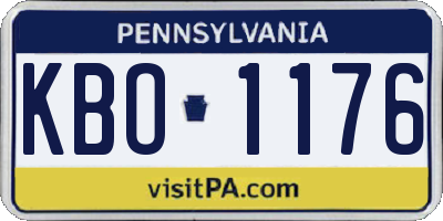 PA license plate KBO1176