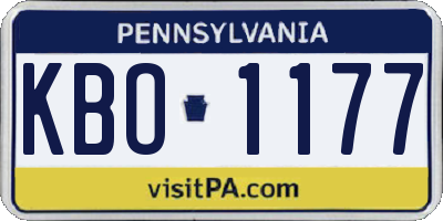PA license plate KBO1177