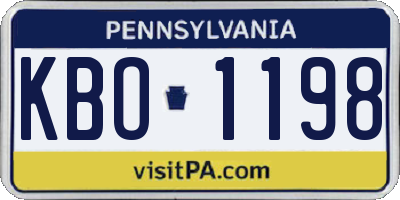 PA license plate KBO1198