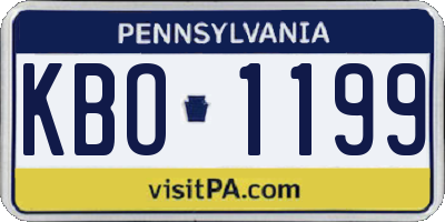 PA license plate KBO1199