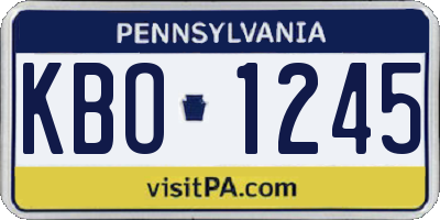 PA license plate KBO1245