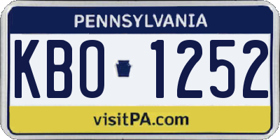PA license plate KBO1252