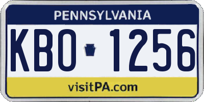 PA license plate KBO1256