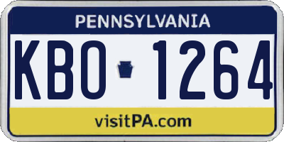 PA license plate KBO1264
