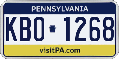 PA license plate KBO1268