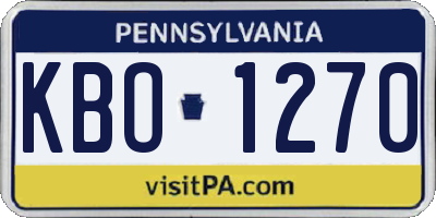 PA license plate KBO1270