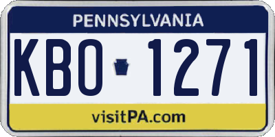 PA license plate KBO1271
