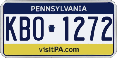 PA license plate KBO1272