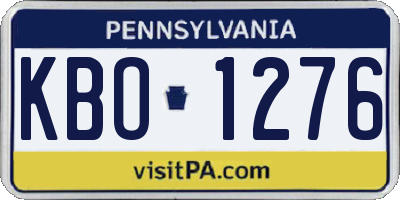 PA license plate KBO1276