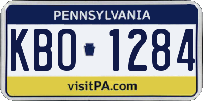 PA license plate KBO1284