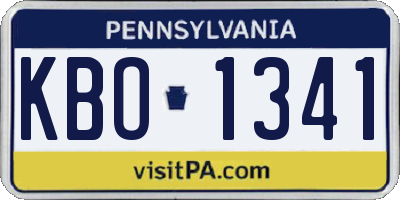 PA license plate KBO1341