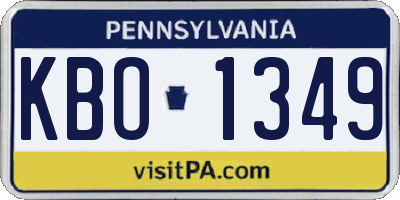 PA license plate KBO1349