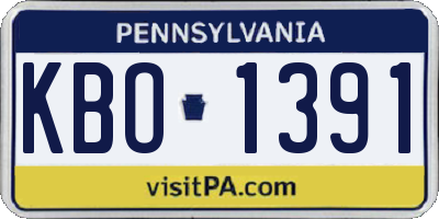 PA license plate KBO1391