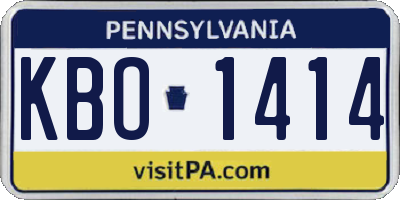 PA license plate KBO1414