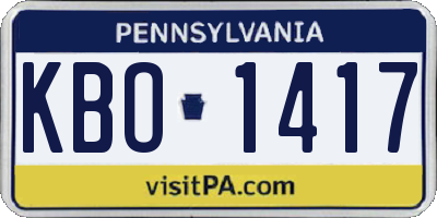 PA license plate KBO1417