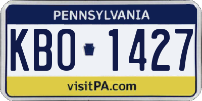 PA license plate KBO1427