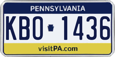 PA license plate KBO1436
