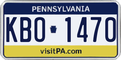 PA license plate KBO1470