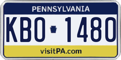 PA license plate KBO1480