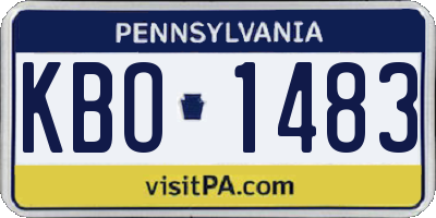 PA license plate KBO1483