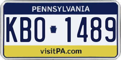 PA license plate KBO1489