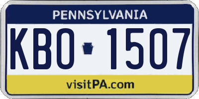 PA license plate KBO1507