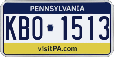 PA license plate KBO1513