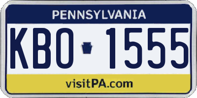 PA license plate KBO1555
