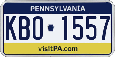 PA license plate KBO1557