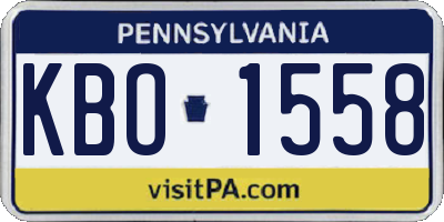 PA license plate KBO1558