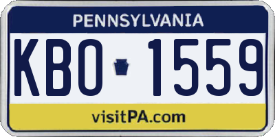 PA license plate KBO1559