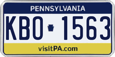 PA license plate KBO1563