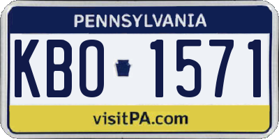 PA license plate KBO1571