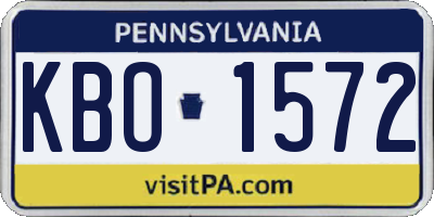 PA license plate KBO1572