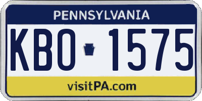 PA license plate KBO1575
