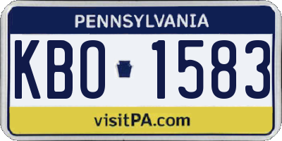 PA license plate KBO1583