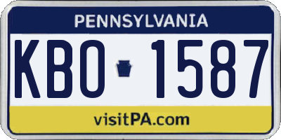 PA license plate KBO1587
