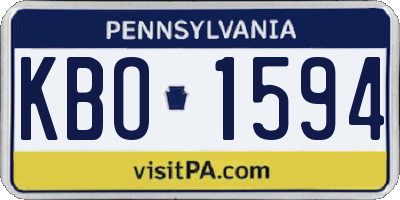 PA license plate KBO1594