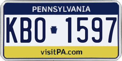 PA license plate KBO1597