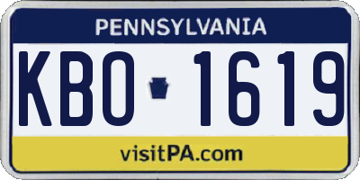PA license plate KBO1619