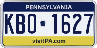PA license plate KBO1627